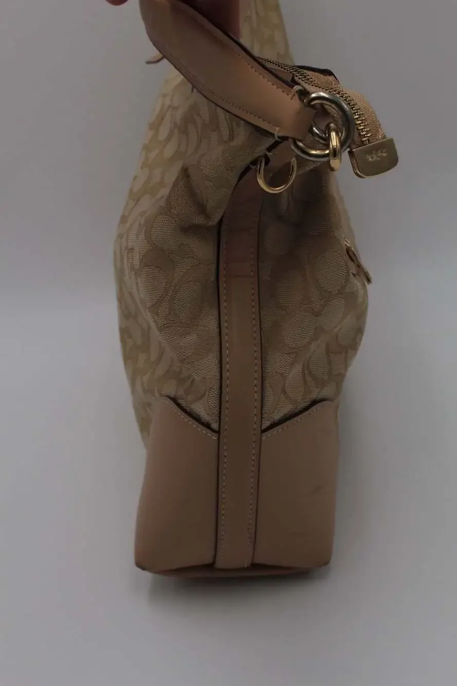 Coach F34824 Ivie Hobo Bag Khaki Light Khaki Signature Jacquard